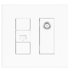 TILINS 網路 8P 1孔 CATV 3路插座 雙聯用 白色, 1個