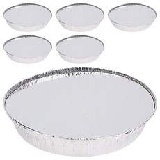 百貨King 加蓋圓形鋁箔料理盒 Set 5個 鋁箔材質, 18.2 x 18.2 x 4.3cm, 18.2cm, 6組