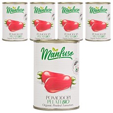 Manfuso 全番茄顆粒醬罐頭, 5個, 400g