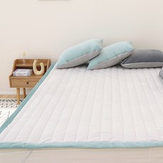 CHOUETTROOM 素色條紋嗎床墊, 薄荷+灰色