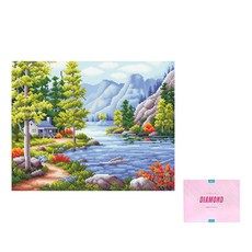 DCLARE 相框畫布型鑽石畫 DIY 套組 40 x 50 cm, 1套, 湖水公園