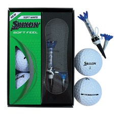 SRIXON Soft Feel 2層高爾夫球 3顆 + 高爾夫子母磁性球座組, 1組, 01號, 1組