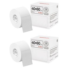 NIIMBOT 標籤打印機B21 B1專用標籤紙 白色 40*60mm, 125個方格, 2個