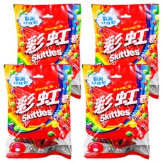 Skittles 彩虹糖混合水果口味 糖衣包覆的果汁軟糖, 135g, 4袋