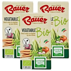바우어 유기농 채소 스톡 큐브, 60g, 3개