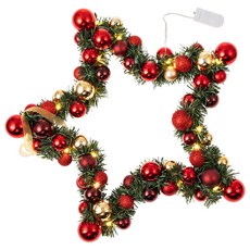 별모양 크리스마스 리스 LED 전구 세트, Gold + Red + Burgundy, 1개