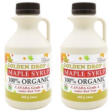 골든드롭 유기농 메이플 시럽 캐나다 A등급 앰버리치, 500ml, 2개