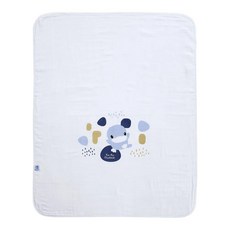KU.KU Duckbill 酷咕鴨 成長印記紗布大浴巾 100%純棉 72cm x 91cm, 藍色, 1件