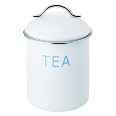 SALUS 佐藤金屬 復古收納罐TEA 白色, 1個