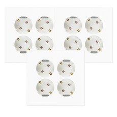 TILINS 4孔插座 白色, 3個