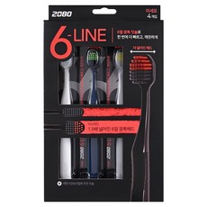 2080 6-Line 極細毛牙刷, 4支, 1盒