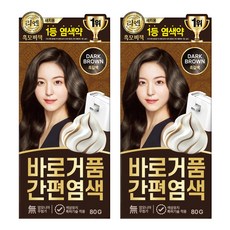 리엔 흑모비책 바로거품 간편 새치염색 염모제, 흑갈색, 2개