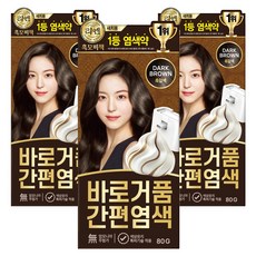 리엔 흑모비책 바로거품 간편 새치염색 염모제, 흑갈색, 3개