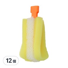 PiYOPiYO 黃色小鴨 組合式奶瓶刷替換刷頭 Set 2個, 柔軟刷頭, 安全無毒, 黃色 + 橘色, 12個