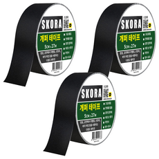 스코라 개퍼 테이프 검정 5cm x 27m, 3개