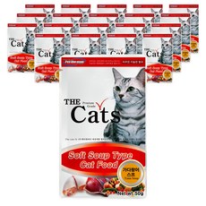 더캣츠 소프트 스프 타입 고양이 간식 파우치, 가다랑어, 20개, 50g