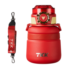 TKK 趣玩316不鏽鋼保溫瓶 附揹帶, 鋼鐵紅, 1個, 600ml