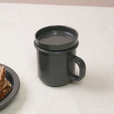 BOWLBOWL 韓國製 Nordic Bowl Bowl 附蓋馬克杯 340ml, 炭灰色, 1個