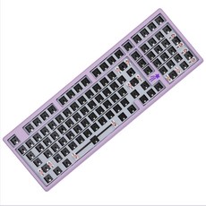 MONSTARGEAR 全鋁熱插拔巨集快捷鍵客製化鵝卵石有線鍵盤準系統, Stella100, 紫色, 準系統