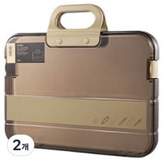 永綠 透明手提式A4文件盒, 黑色, 2個