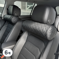 카템 원통형 차량용 목쿠션, 블랙, 6개