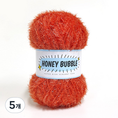 니뜨 허니버블 수세미 뜨개실 90g, 5개, 08자몽