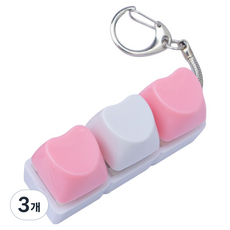 아트니즘 클리커 LED 3구 키캡키링, 하트핑크, 3개