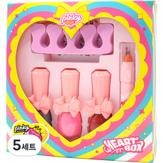 粉紅公主粉紅心形化妝盒, 心B套裝, 5組