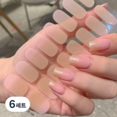쿠말 젤네일 스티커 네일 스트립 세트, 6세트, 로즈쉬머