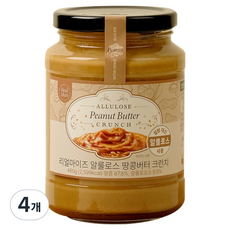 리얼마이즈 알룰로스 땅콩버터 크런치, 460g, 4개