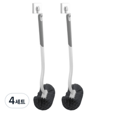 浴室馬桶清潔刷 + 免打孔掛架組, 4套, 混合色