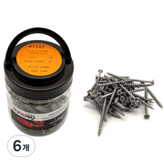 이노공구 목재용 코스나사 컷팅 델타도금 4.6 x 75 mm 1343, 6개