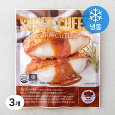 진푸드 슈퍼 치즈 돈까스 (냉동), 200g, 3개