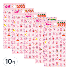 Petit 軟綿綿粉紅兔貼紙 DA5226, 混合顏色, 10個