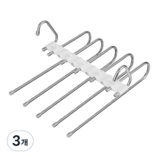 소비르 기본 접이식 바지걸이 5단 화이트스탠후크, 21 스탠, 3개