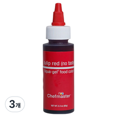 셰프마스터 리쿠아젤 식용색소 튤립레드, 65g, 3개