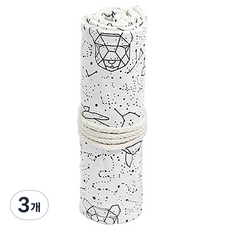 알로데 캔버스 리드 커튼 색연필 파우치 24색 34 x 20 cm, 18 별자리, 3개