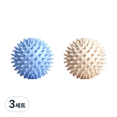 小而結實的按摩刺猬瑜伽球 2 件套, 3組, 藍色+象牙色