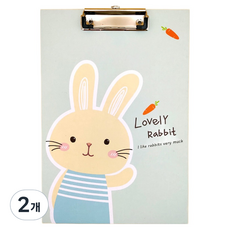 Gold Pang 各式角色A4板夾 兔子, 胡蘿蔔, 2個