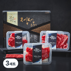 저온숙성한우 1+등급 등심 200g x 2개 + 채끝 200g x 2개 선물세트 (냉장), 3세트