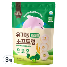 지구로운 유기농 아기 과자 소프트링, 3개, 40g, 브로콜리