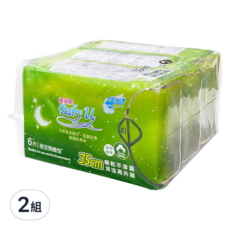 寶貝妮 潔翼衛生棉 草本精華 35cm 6片x3包/組, 夜用加長型, 18片, 2包
