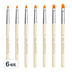 메이브라운 둥근붓 네일브러쉬 7종 세트 MBN041, 혼합색상, 6세트