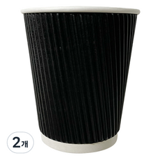大韓 3層波浪黑色紙杯 240ml, 2個, 50入
