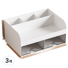 KODACHIEF 책상정리 데스크정리함 21 x 10 x 14.3 cm, 화이트, 3개