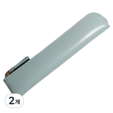 탑피아 단색 신선한 가죽 PVC 미니 펜 가방 고등학생 창의적 간단하고 편리한 연필 필통, 민트 그린, 2개