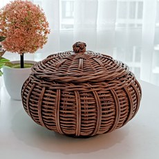 MAISONINDAHRATTANSHOP 藤編籃 J073H, 棕色, 1個