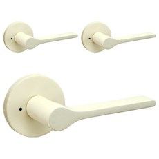 [韓國製造]馬卡龍色按鈕式房門門把組 香草色 BPL-6501, 3套