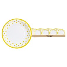 PARTYSHOW 新款線條圓點盤, 黃色, 30個