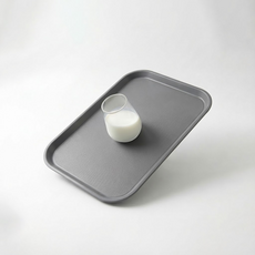 리빙메이트 논슬립 직사각 쟁반, 그레이, 1개